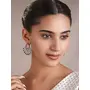 Priyaasi Studded k Stone Silver Floral Drop Earrings, 5 image