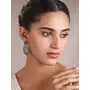 Priyaasi k Studded Floral Silver Earrings, 5 image