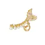 Priyaasi Pearl Studded Fish Tail Gold-ColorClaw Clip, 5 image