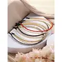 Priyaasi Multicolor Stone Gold-ColorHair Band Set of 6, 4 image
