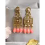Priyaasi k Studded Floral Block Gold-ColorDrop Earrings, 2 image