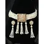 Priyaasi k Studded Floral Block Golden ColorChoker Jewellery Set, 11 image