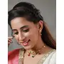 Priyaasi Multicolor Floral Studded Golden ColorChoker Jewellery Set, 14 image