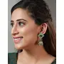 Priyaasi Blue Floral Block Golden ColorJhumka Earrings for Womens - Traditional Stylish Fashionable Jhumki for Engagements Anniversaries days, 8 image