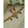 Priyaasi Multicolor Floral Studded Golden ColorChoker Jewellery Set, 11 image