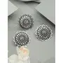 Priyaasi Stylish Floral Motif Silver Earring Set, 14 image