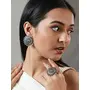 Priyaasi Stylish Floral Motif Silver Earring Set, 17 image