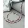 Priyaasi k Beads Embossed Silver Anklet Set, 14 image