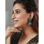 Priyaasi Blue Floral Studded Golden ColorJhumka Earrings, 8 image