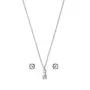 Priyaasi Silver ColorRound Classic Solitaire Pendant Chain Necklace Set with Earrings for Women - Stylish and Fashion Jewellery Set for Girls, 2 image