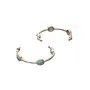Priyaasi Blue Stone Studded Rose Gold Half Hoops Earrings for Womens Girls - Trendy Modern Earrings Gold, 2 image