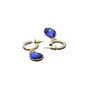 Priyaasi Brass Golden ColorBlue Stone Drop Earrings for Women and Girls - Tear Shaped Modern Earrings, 3 image