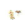 Priyaasi Red Studded Floral Golden ColorDrop Earrings, 2 image