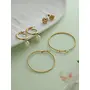 Priyaasi Rose Golden ColorBrass Hoops and Stud Earrings with Pearls for Womens Girls - Trendy Modern Earrings Set of 6, 12 image
