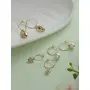 Priyaasi Rose Golden ColorBrass Drop Earrings with Pearl for Womens Girls - Trendy Modern Earrings Set of 5, 8 image