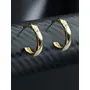 Priyaasi Classic Golden ColorHalf Hoops Earrings for Womens Girls - Trendy Modern Earrings Gold, 5 image