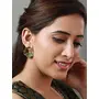 Priyaasi Green Floral Studded Golden ColorEarrings, 8 image