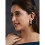Priyaasi Blue AD Studded Silver ColorTeardrop Earrings, 8 image