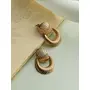 Priyaasi Brass Elegant Rose Golden ColorPatterned Drop Earrings for Women and Girls - Geometric Shaped Modern Earrings, 5 image