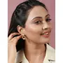 Priyaasi Brass Elegant Rose Golden ColorPatterned Drop Earrings for Women and Girls - Geometric Shaped Modern Earrings, 8 image
