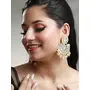 Priyaasi White Kundan Golden ColorChandbali Earrings, 11 image