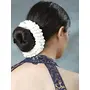Priyaasi White Golden ColorFloral Bun Hair Accessories, 5 image
