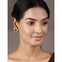 Priyaasi Kundan Golden ColorFloral Stud Earring, 8 image