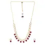 Priyaasi Golden ColorKundan Studded Short Necklace & Earrings Jewellery Set for Women and Girls (Maroon & Gold), 11 image