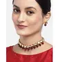 Priyaasi Golden ColorKundan Studded Short Necklace & Earrings Jewellery Set for Women and Girls (Maroon & Gold), 9 image