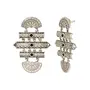 Priyaasi Silver-ColorTextured Bars Hanging Designed Drop Earrings, 2 image