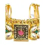 Priyaasi k & Black Gold-ColorKundan-Studded Handcrafted Cuff Bracelet, 2 image
