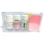 Miss Claire French Manicure Kit for Nails(French white and pink top coat 10 piece nail tip stickers and file and finger separator)