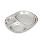 Dynore Stainless Steel 3 in 1 Three Compartment Nasta/Dinner Plate/Snacks Plate- Set of 1, 2 image