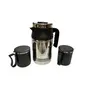 Dynore Stainless Steel 800 ml of Thermos with 2 Black Travel Mug- Set of 3, 2 image