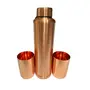 Dynore Stainless Steel Copper Plated Drinkware Gift Set Inside Outside Full Copper Plating- 1 Bottle 2 Glass, 4 image