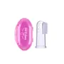 Safe-O-Kid Silicone Baby Finger/Mouth Toothbrush with Case Set Infant Training Soft Teeth Brush Oral Cleaning Massager for Babies- Pink