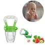 Safe-O-Kid- Pack of 1- BPA Free; Veggie Feed Nibbler; Fruit Nibbler/Silicone Food; Soft Pacifier/Feeder for Baby (S Size for 4-6 Months Babies)- Green, 2 image