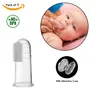Safe-O-Kid- Extra Safe Oral hygiene Transparent Silicone Finger Brush Tongue Cleaner for Baby Teething/Gums with Attractive Case, 2 image