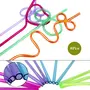 Safe-O-Kid Newly Launched- Colourful Reusable Straws for Kids Funny Twists Drinking Straws for Birthday Parties 8 Pcs Assorted Colours, 2 image