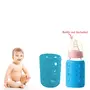 Safe-O-Kid - Pack of 4 - Silicone Baby Feeding Bottle Cover Sleeve Holder Insulated Protection All Bottle Types Medium 120 ml Blue, 2 image