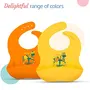 LuvLap Silicone Baby Bib for Feeding & Weaning Babies & Toddlers Waterproof Washable & Reusable Non Messy Easy Cleaning No Bad Odour Adjustable Neckline with Buttons (Orange), 5 image