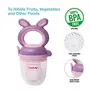 LuvLap Silicone Food/Fruit Nibbler with Extra Mesh Soft Pacifier/Feeder Teether for Infant Baby Infant Bunny Violet & Pink & LuvLap Feeding Spoon with Feeder Bottle 180ml BPA Free, 3 image