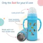 LuvLap 4 in 1 Slim Neck Steel Baby Bottle Cum Sipper with Handle Made ofÂ SS304 Rust Free Steel BPA Free Odour Free Anti Colic Nipple Spout Weighted Straw & Cap Blue 3M+ 240 ml, 3 image