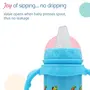 LuvLap 4 in 1 Slim Neck Steel Baby Bottle Cum Sipper with Handle Made ofÂ SS304 Rust Free Steel BPA Free Odour Free Anti Colic Nipple Spout Weighted Straw & Cap Blue 3M+ 240 ml, 5 image