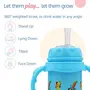 LuvLap 4 in 1 Slim Neck Steel Baby Bottle Cum Sipper with Handle Made ofÂ SS304 Rust Free Steel BPA Free Odour Free Anti Colic Nipple Spout Weighted Straw & Cap Blue 3M+ 240 ml, 6 image