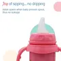 LuvLap 4 in 1 Slim Neck Steel Baby Bottle Cum Sipper with Handle Made ofÂ SS304 Rust Free Steel BPA Free Odour Free Anti Colic Nipple Spout Weighted Straw & Cap Pink 3M+ 240 ml, 5 image