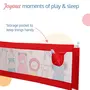 Luvlap Comfy Baby Bed Rail Guard for Baby (6 ft x 2.3 ft) 180cmx72cm Bed Rails for Baby & Toddler Safety Portable Baby Bed Fence Adjustable Height Single Side Bed Rail for Baby Printed Red New, 5 image