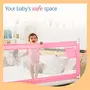 LuvLap Bed Rail Guard for Baby / Kids Safety 180cm x 72 cm Portable & Foldable baby safety essential Adjustable Height fits all bed sizes (Pink - without print), 3 image