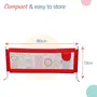 Luvlap Comfy Baby Bed Rail Guard for Baby (6 ft x 2.3 ft) 180cmx72cm Bed Rails for Baby & Toddler Safety Portable Baby Bed Fence Adjustable Height Single Side Bed Rail for Baby Printed Red New, 7 image