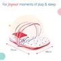 LuvLap Baby Bed with Thick Mattress Mosquito Net with Zip Closure & Neck Pillow Baby Bedding for New Born 3M+ Stars Print Baby Sleeping Bed of 78x45x40cm Size (White & Red), 6 image